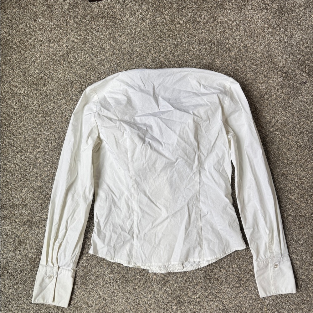 Samuel Dong White Quilted-Panel Button Shirt - Picture 6 of 8
